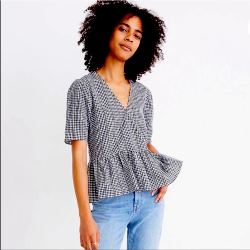 Madewell crossover peplum top